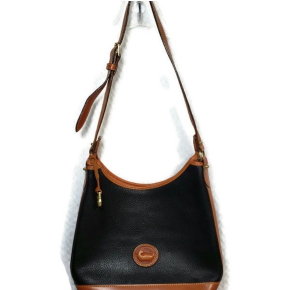 Genuine leather black and brown classic shoulder bag. Used - Picture 3 of 7